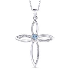 Personalized Gemstone High Polish Cross Pendant Necklace Personalized Gemstone High Polish Cross Pendant Necklace