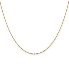 14k Yellow Gold 1mm Diamond-Cut Open Long Link Cable Chain Necklace 1
