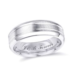 Personalized 7mm Engravable Etched Wedding Band Personalized 7mm Engravable Etched Wedding Band