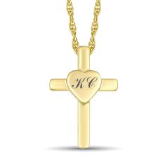 Children's Personalized Engravable Cross Pendant Necklace