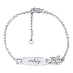 Children's Personalized Gemstone Butterfly ID Bracelet Children's Personalized Gemstone Butterfly ID Bracelet