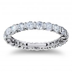 7/8ctw Round Diamond Platinum Eternity Wedding Band | Size 7