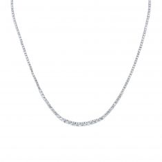 7ctw Lab Grown Diamond White Gold Graduated Tennis Necklace