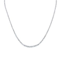 7ctw Lab Grown Diamond White Gold Graduated Tennis Necklace