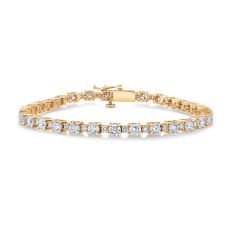 7ctw Lab Grown Diamond Yellow Gold Tennis Bracelet