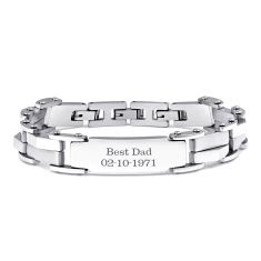 Men's Personalized Engravable Stainless Steel Link ID Bracelet Men's Personalized Engravable Stainless Steel Link ID Bracelet