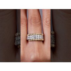 REEDS Flexible 1/2ctw Diamond Yellow Gold Double-Row Wrap Ring
