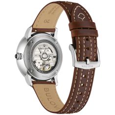 Bulova X Stetson Longhorn Dial Brown Leather Strap Automatic Watch 39mm - 96A334