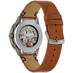 Bulova Frank Lloyd Wright Kalil House Automatic Brown Leather Strap Watch 39mm - 98A330