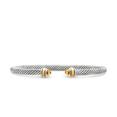 David Yurman Classic Cable Bracelet in Sterling Silver with 18K Yellow Gold and Citrine, 4mm 1