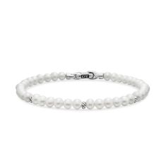 David Yurman Bijoux Spiritual Beads Bracelet with Pearls and Sterling Silver, 4mm 1