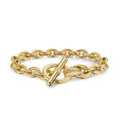 David Yurman DY Mercer Toggle Chain Bracelet in 18K Yellow Gold with Diamonds, 8mm 1