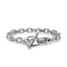 David Yurman DY Mercer Toggle Chain Bracelet in Sterling Silver with Diamonds, 8mm 1