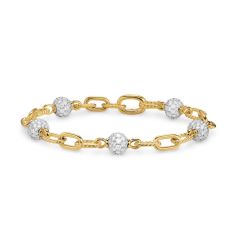 image of David Yurman DY Madison Pave Bead Chain Bracelet in 18K Yellow Gold with Diamonds, 6mm with sku:B18559D88ADI