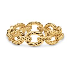 David Yurman Sculpted Cable Oval Link Bracelet in 18K Yellow Gold, 18mm 1