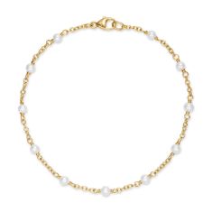 David Yurman Pearl Classics Station Bracelet in 18K Yellow Gold, 3.5mm