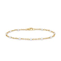 David Yurman Pearl Classics Station Bracelet in 18K Yellow Gold, 3.5mm