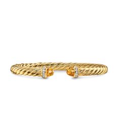 David Yurman Cablespira Flex Bracelet in 18K Yellow Gold with Citrine and Diamonds, 6mm 1