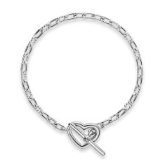 David Yurman DY Madison Heart Toggle Chain Bracelet in Sterling Silver, 3mm