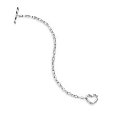 David Yurman DY Madison Heart Toggle Chain Bracelet in Sterling Silver, 3mm