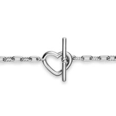 David Yurman DY Madison Heart Toggle Chain Bracelet in Sterling Silver, 3mm