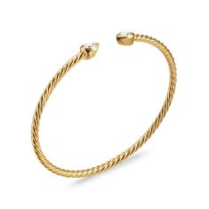 David Yurman Modern Renaissance Pear Cablespira Bracelet in 18K Yellow Gold with Diamonds, 2.6mm 1