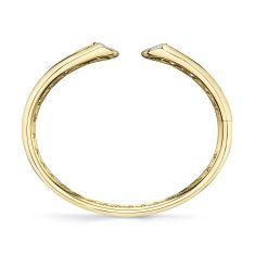 Shy Creation 1/5ctw Baguette Diamond 14k Yellow Gold Bangle Bracelet