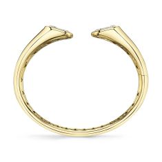 Shy Creation 1ctw Baguette Diamond 14k Yellow Gold Bangle Bracelet