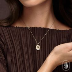Shy Creation Diamond Accent 14k Yellow Gold Zodiac Cancer Crab Star Pendant Necklace