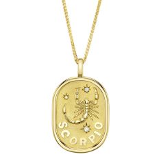 Shy Creation Diamond Accent 14k Yellow Gold Zodiac Scorpio Scorpion Star Pendant Necklace 1