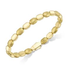 Shy Creation 14k Yellow Gold Matte Bangle Bracelet