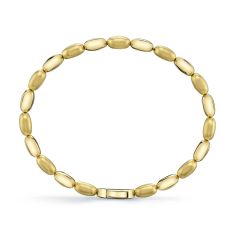 Shy Creation 14k Yellow Gold Matte Bangle Bracelet