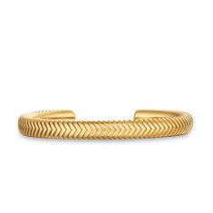 Men's David Yurman Chevron Cuff Bracelet in 18K Yellow Gold, 8mm 1
