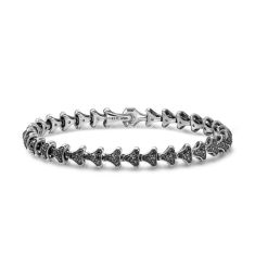 Men's David Yurman Armory Link Bracelet in Sterling Silver with Black Diamonds, 7.5mm 1