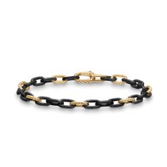 Men's David Yurman DY Madison Chain Bracelet in Black Titanium with 18K Yellow Gold, 6mm 1
