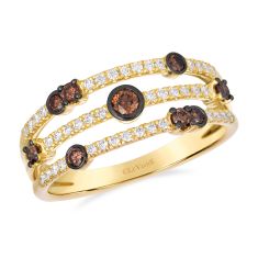 Le Vian® Desert Diamonds 1/2ctw Chocolate Diamonds® and Vanilla Diamonds® 14k Honey Gold™ Ring - Size 7 1