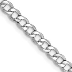 14k White Gold 3.35mm Curb Chain Necklace