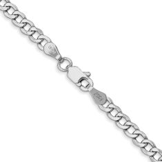 14k White Gold 3.35mm Curb Chain Necklace