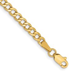 14k Yellow Gold 3.35mm Curb Chain Bracelet