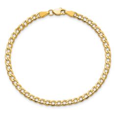 14k Yellow Gold 3.35mm Curb Chain Bracelet
