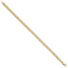 14k Yellow Gold 4.3mm Curb Chain Bracelet