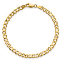 14k Yellow Gold 4.3mm Curb Chain Bracelet