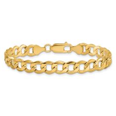 14k Yellow Gold 7mm Curb Chain Bracelet