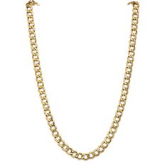14k Yellow Gold 9mm Curb Chain Necklace 1