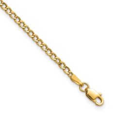14k Yellow Gold 2.5mm Curb Chain Bracelet