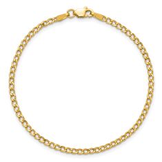 14k Yellow Gold 2.5mm Curb Chain Bracelet