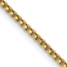 14k Yellow Gold 1.5mm Round Box Chain Necklace