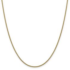 14k Yellow Gold 1.5mm Round Box Chain Necklace 1