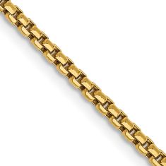 14k Yellow Gold 1.75mm Round Box Chain Necklace