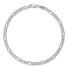 14k White Gold 3.5mm Figaro Chain Bracelet